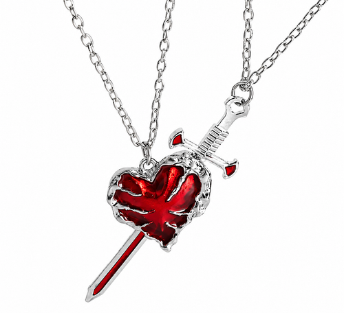 Collar para Parejas Corazón y Espada